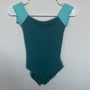 Green Yumiko leotard- Anna with cap sleeves
